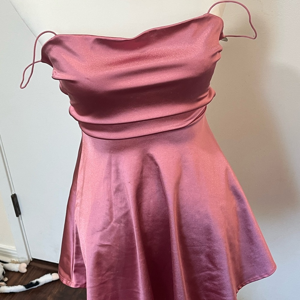 Windsor Pink Satin Mini Dress
